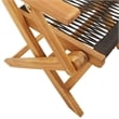 vidaXL 3 Piece Solid Acacia Wood Small Bistro Set in Black/Natural