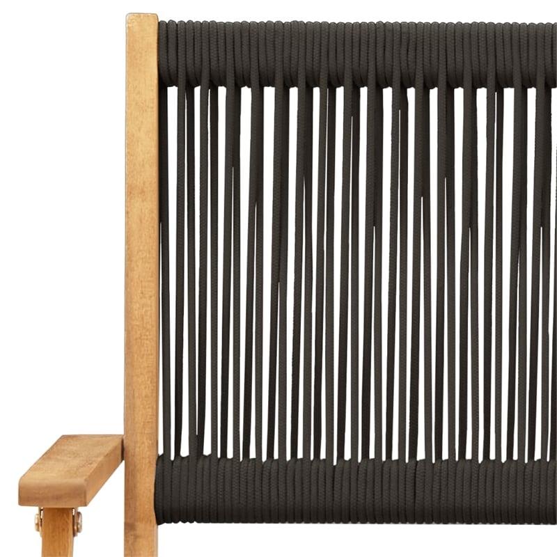 vidaXL 3 Piece Solid Acacia Wood Small Bistro Set in Black/Natural