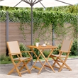 vidaXL 3 Piece Solid Acacia Wood Bistro Set in Beige