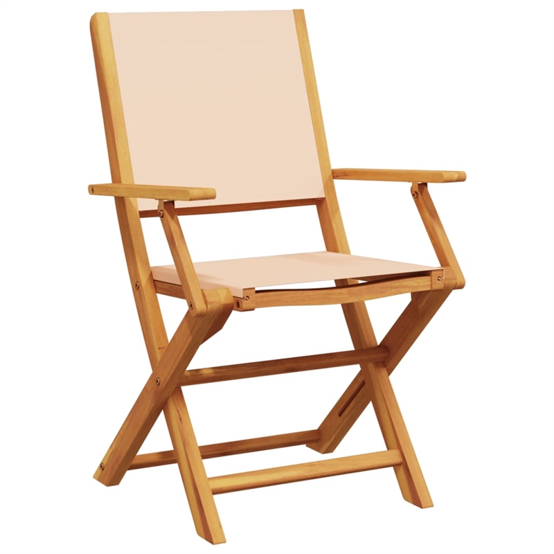 vidaXL 3 Piece Solid Acacia Wood Bistro Set in Beige