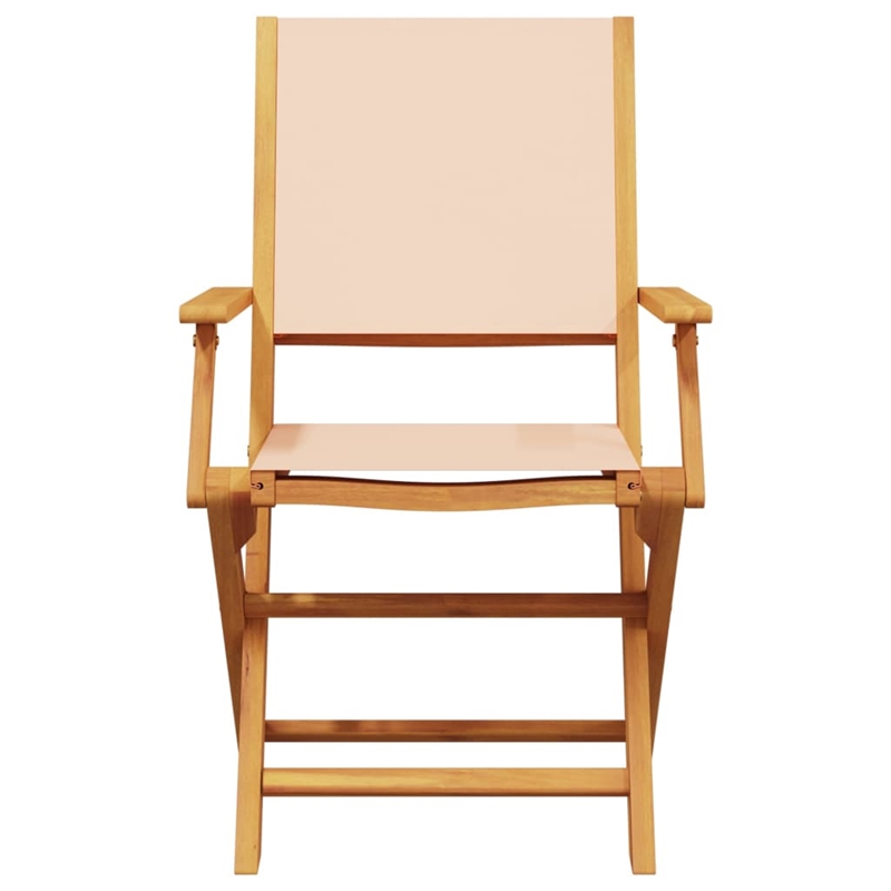 vidaXL 3 Piece Solid Acacia Wood Bistro Set in Beige