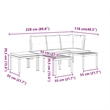 vidaXL Steel Bench in Black/Gray