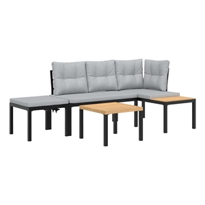 vidaXL Steel Bench in Black/Gray