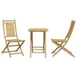 vidaXL Bamboo Small Bistro Set in Natural