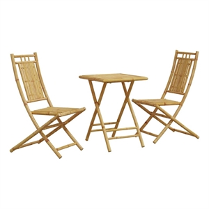 vidaXL Bamboo Small Bistro Set in Natural