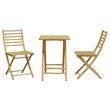 vidaXL Bamboo Small Bistro Set in Natural