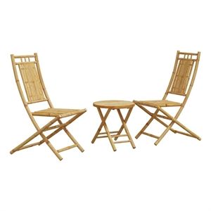 vidaXL 3 Piece Bamboo Bistro Set in Natural
