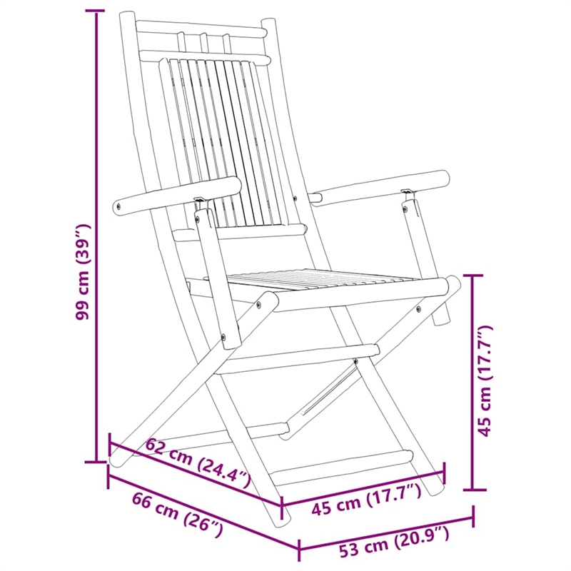vidaXL Bamboo Bistro Set in Natural