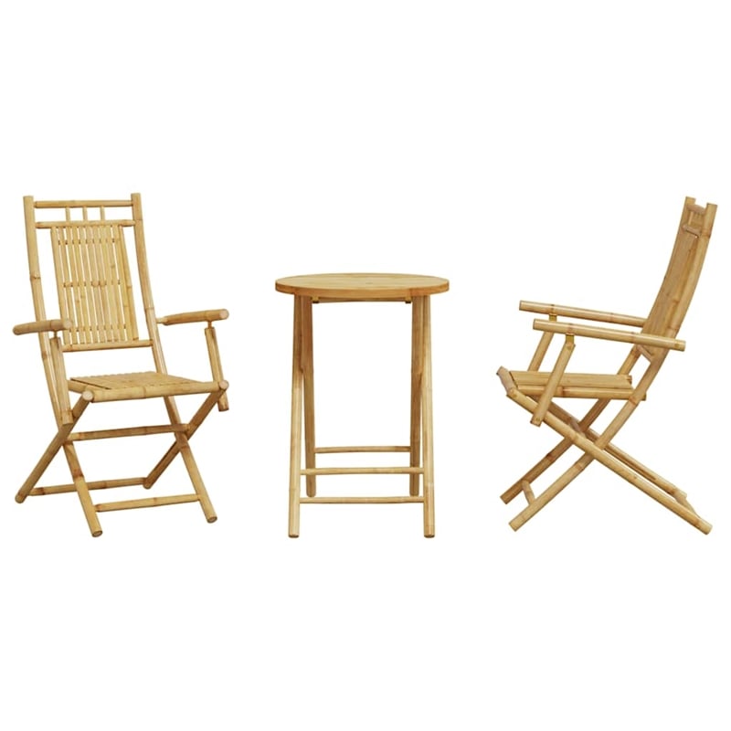 vidaXL Bamboo Bistro Set in Natural