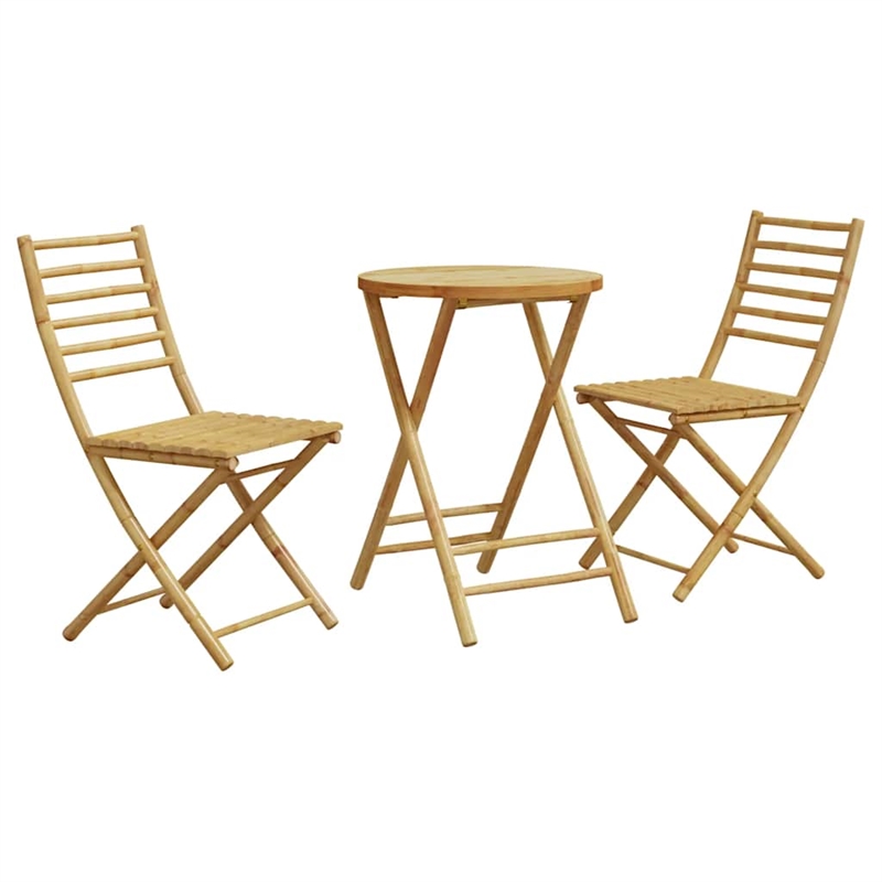 vidaXL Bamboo Standard Bistro Set in Natural