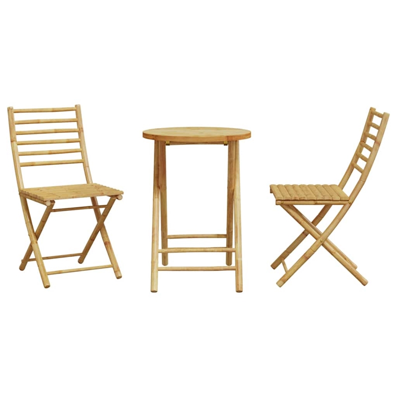 vidaXL Bamboo Standard Bistro Set in Natural