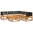 vidaXL 6 Piece Solid Acacia Wood Sofa Set in Black