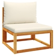 vidaXL 8 Piece Solid Acacia Wood Sofa Set in Black/White/Cream