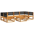 vidaXL 7 Piece Solid Acacia Wood Sofa Set in Black