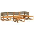vidaXL 6 Piece Solid Acacia Wood Sofa Set in Gray