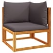 vidaXL 6 Piece Solid Acacia Wood Sofa Set in Gray