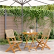 vidaXL 3 Piece Solid Acacia Wood Small Bistro Set in Brown/Beige