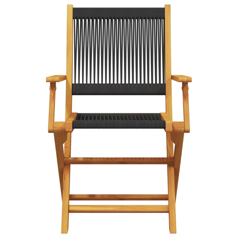 vidaXL Solid Acacia Wood Small Bistro Set in Black