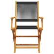 vidaXL Solid Acacia Wood Small Bistro Set in Black