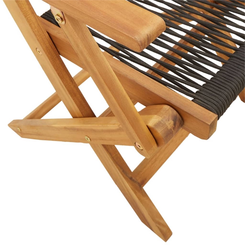 vidaXL Solid Acacia Wood Small Bistro Set in Black