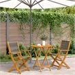 vidaXL Solid Acacia Wood Bistro Set in Gray/Natural
