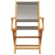 vidaXL Solid Acacia Wood Bistro Set in Gray/Natural
