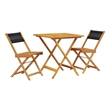 vidaXL 3 Piece Solid Acacia Wood Bistro Set in Black