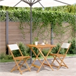 vidaXL Solid Acacia Wood Small Bistro Set in White/Cream