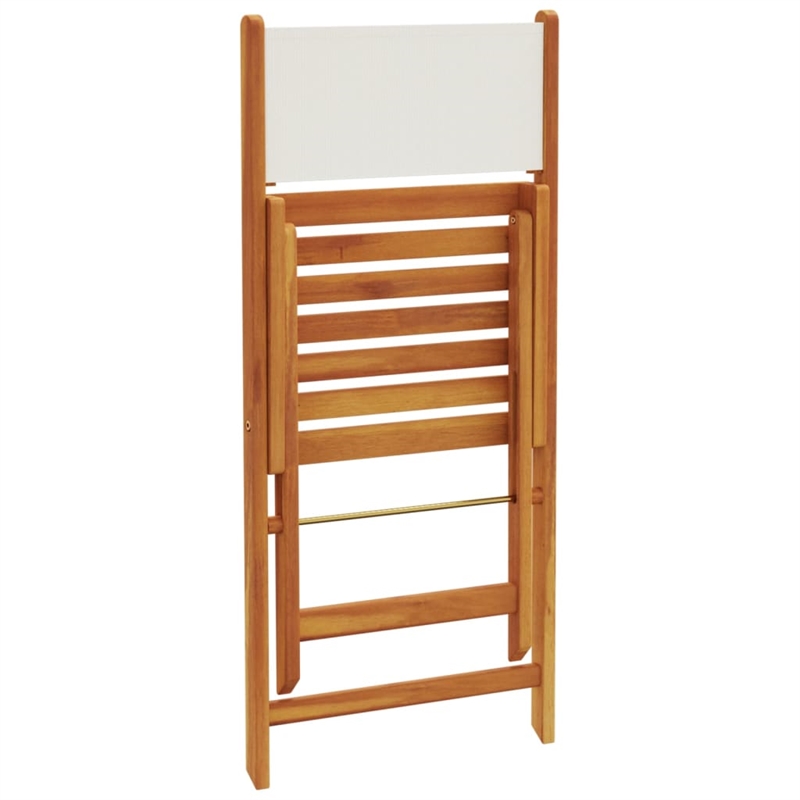 vidaXL Solid Acacia Wood Small Bistro Set in White/Cream