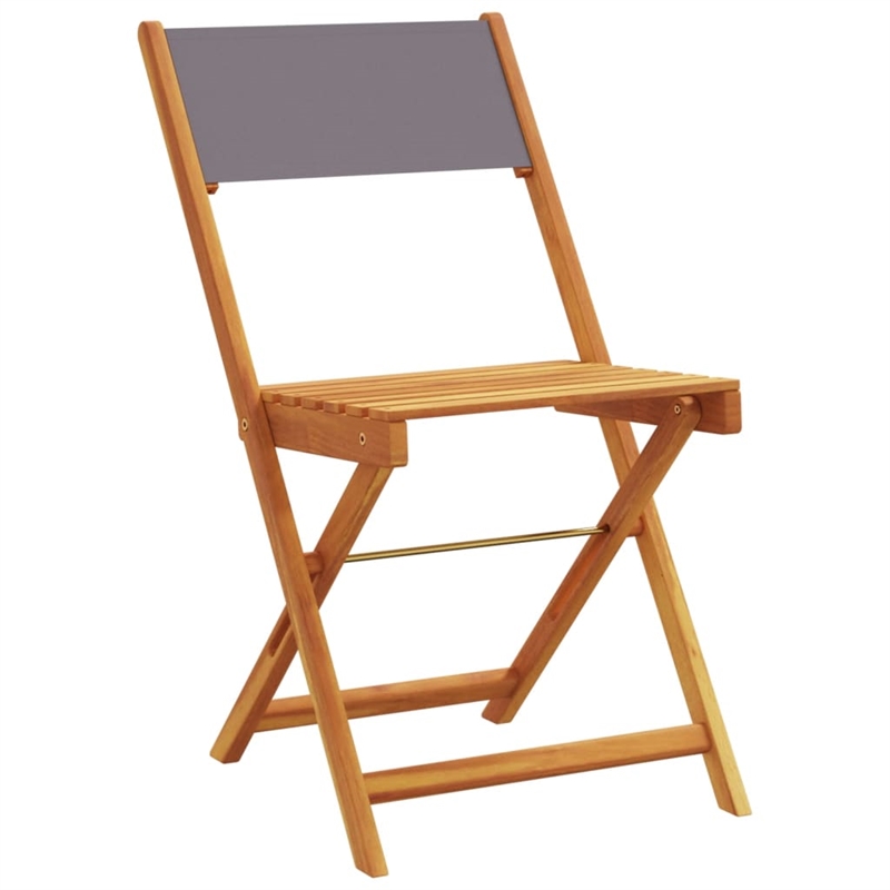 vidaXL 3 Piece Solid Acacia Wood Small Bistro Set in Anthracite