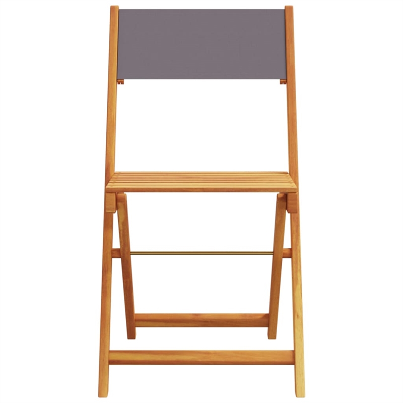 vidaXL 3 Piece Solid Acacia Wood Small Bistro Set in Anthracite