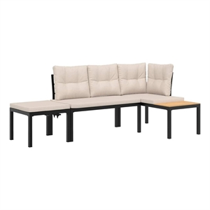 vidaXL Steel Garden Bench in Black