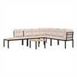 vidaXL Steel Bench in Black/Brown