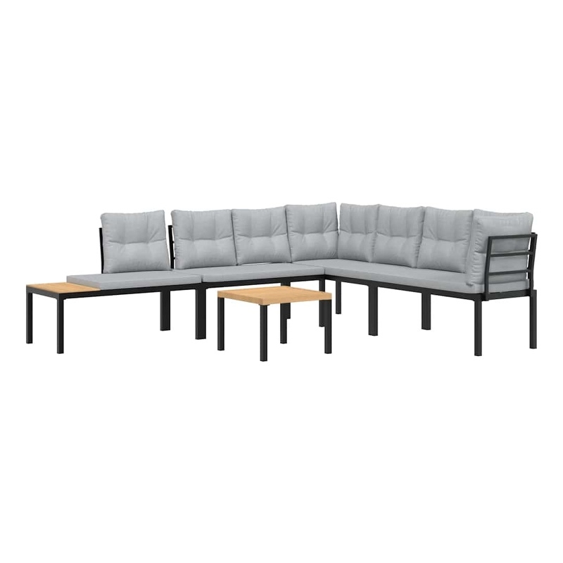vidaXL Steel Garden Bench in Black