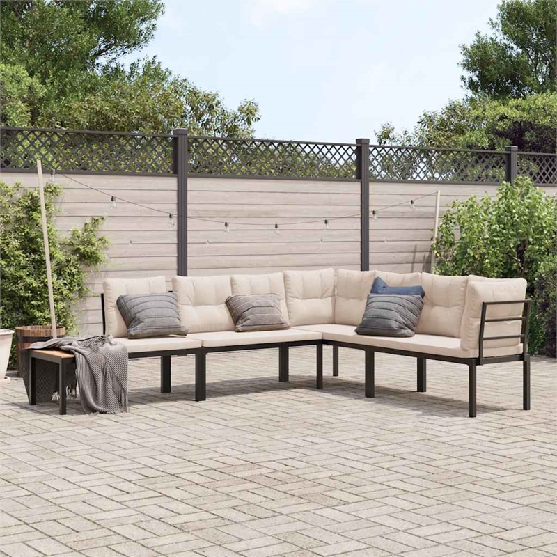 vidaXL Steel Large Bench in Black