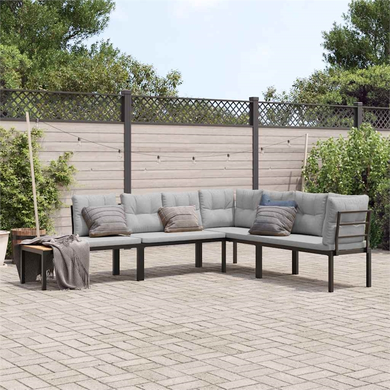 vidaXL Steel Large Bench in Black