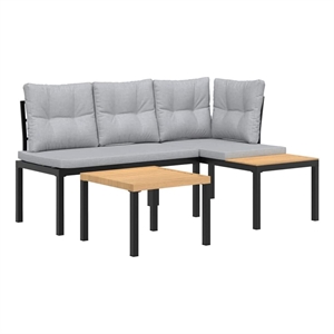 vidaXL Steel Bench in Black/Gray