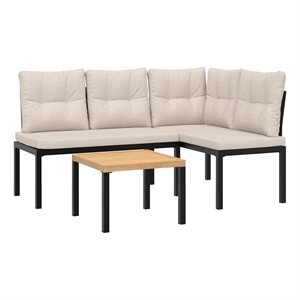 vidaXL Steel Bench in Black/Brown