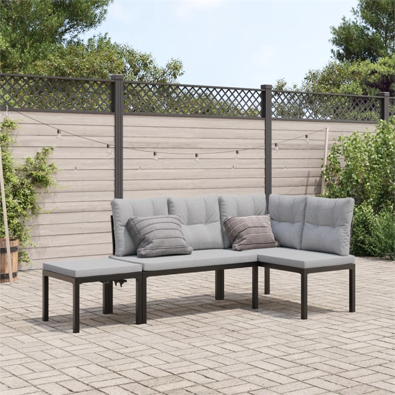 vidaXL Steel Medium Bench in Black