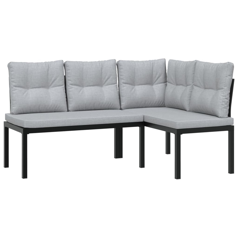 vidaXL Steel Medium Bench in Black