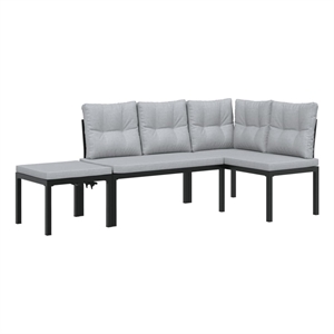 vidaXL Steel Medium Bench in Black