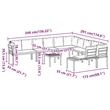 vidaXL 7 Piece Steel Sofa Set in Black/Brown/Taupe