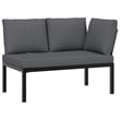 vidaXL 5 Piece Aluminum Standard Sofa Set in Black