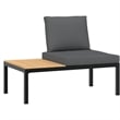 vidaXL 5 Piece Aluminum Standard Sofa Set in Black