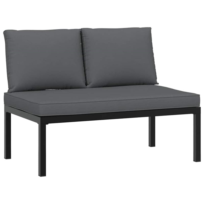 vidaXL 5 Piece Aluminum Standard Sofa Set in Black