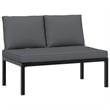 vidaXL 5 Piece Aluminum Standard Sofa Set in Black