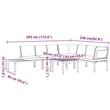 vidaXL 5 Piece Aluminum Standard Sofa Set in Black