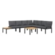vidaXL 5 Piece Aluminum Standard Sofa Set in Black