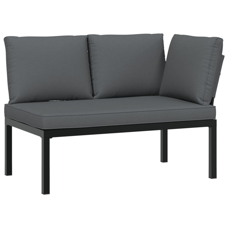 vidaXL 2 Piece Aluminum Sofa Set in Black/Anthracite