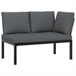 vidaXL 2 Piece Aluminum Sofa Set in Black/Anthracite